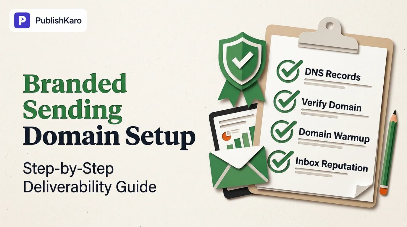 A visual interface showing email domain DNS settings and verification status for email marketing deliverability.