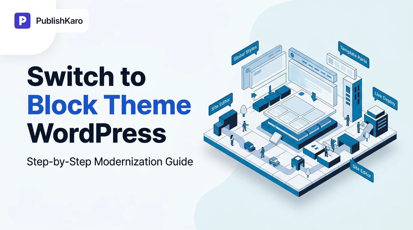 A clean modern WordPress site editor interface displaying block theme template customization options.