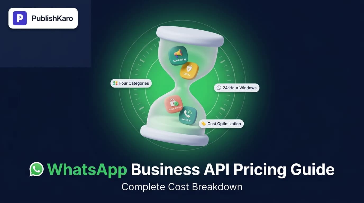 Overview illustration of WhatsApp Business API conversation-based pricing tiers and 24-hour messaging windows.